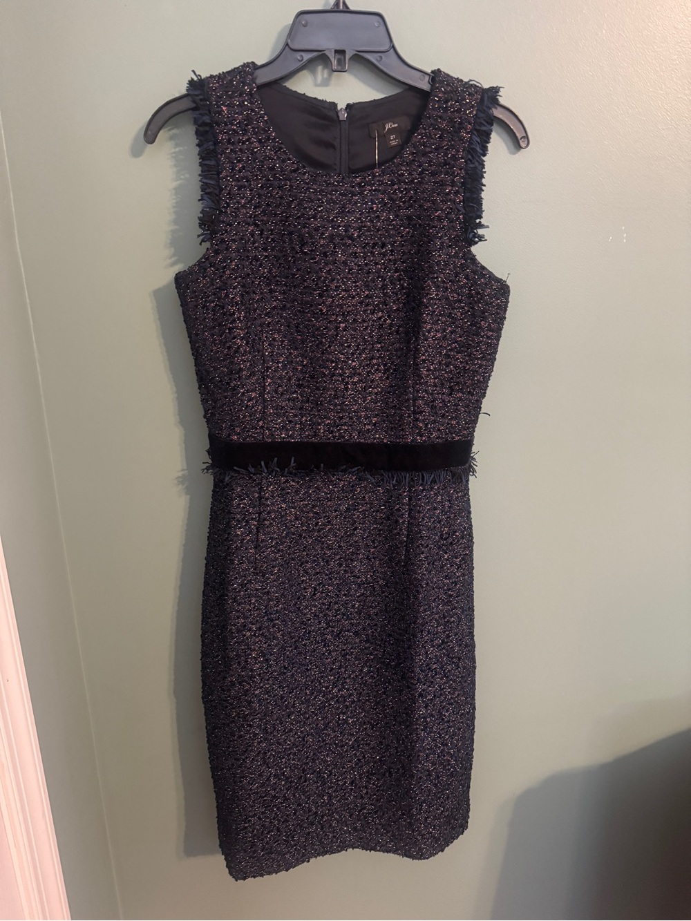 NWT Sparkle Tweed Dress J. Crew - Navy Blue - 2 Tall